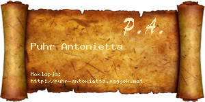 Puhr Antonietta névjegykártya